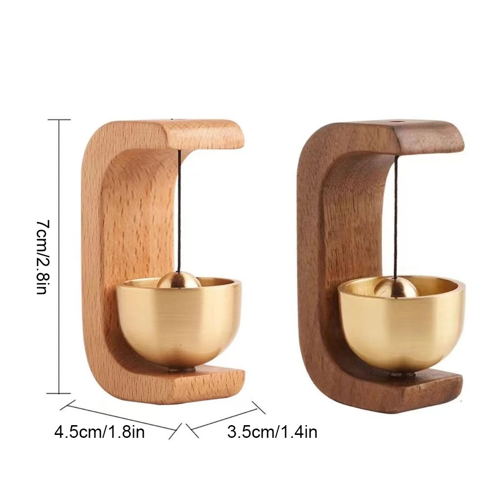 Brass Bell Door Chime With Walnut Frame