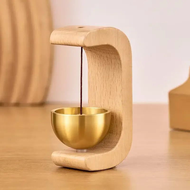 Brass Bell Door Chime With Walnut Frame