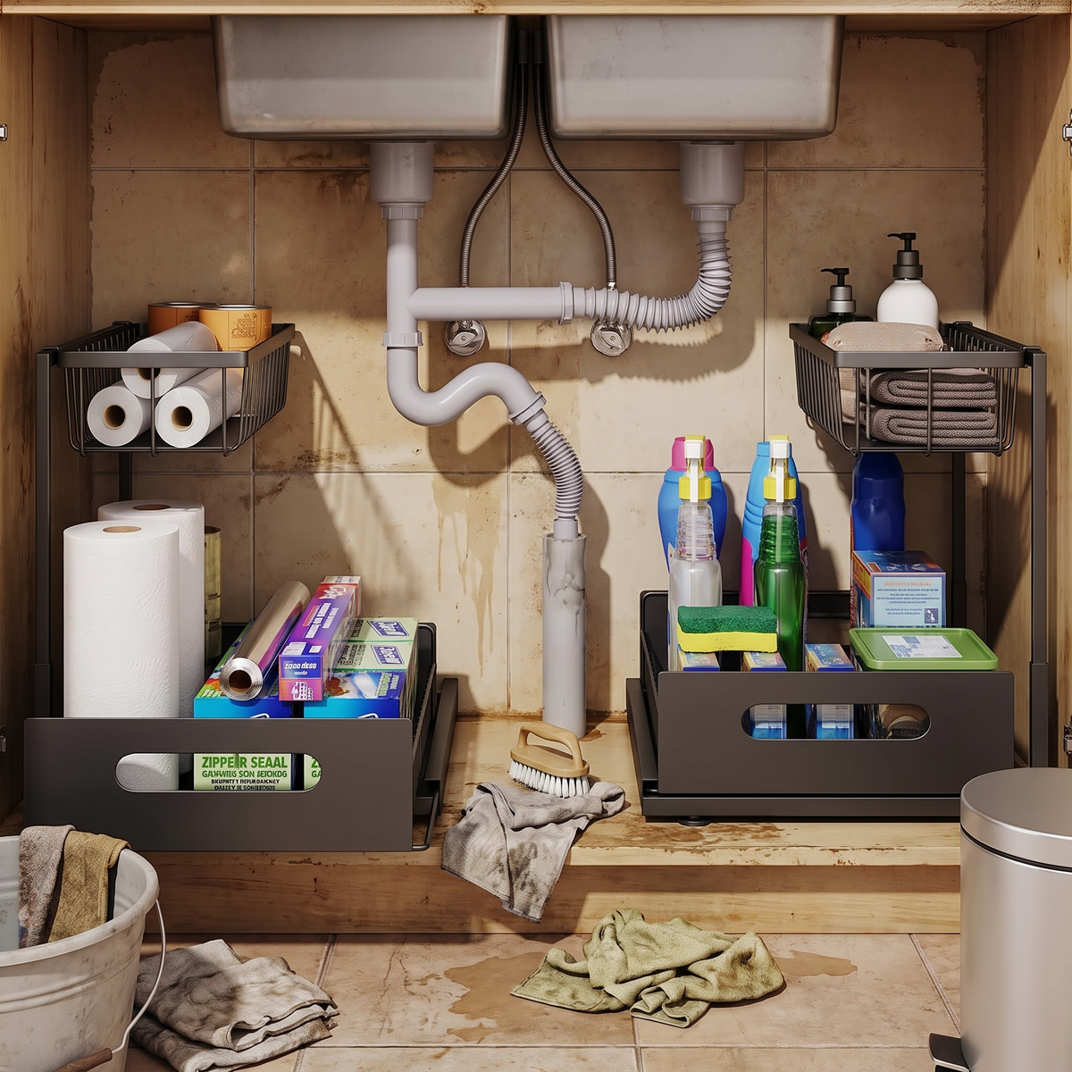 2 Tier Slide Out Under Sink Organizer