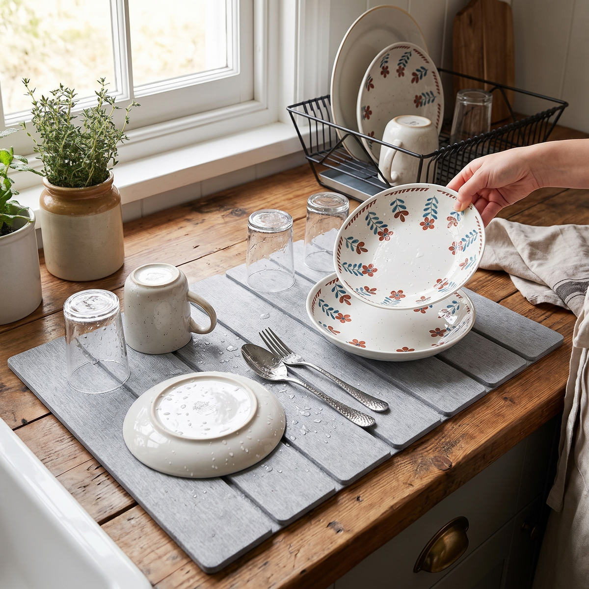 Foldable Diatomite Stone Dish Drying Mat
