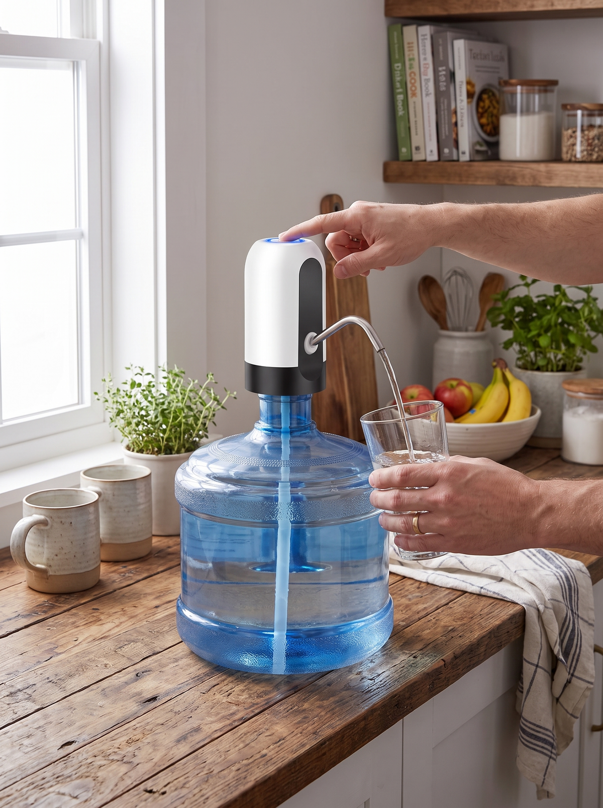 Cordless water pump on a bottle with no plumbing