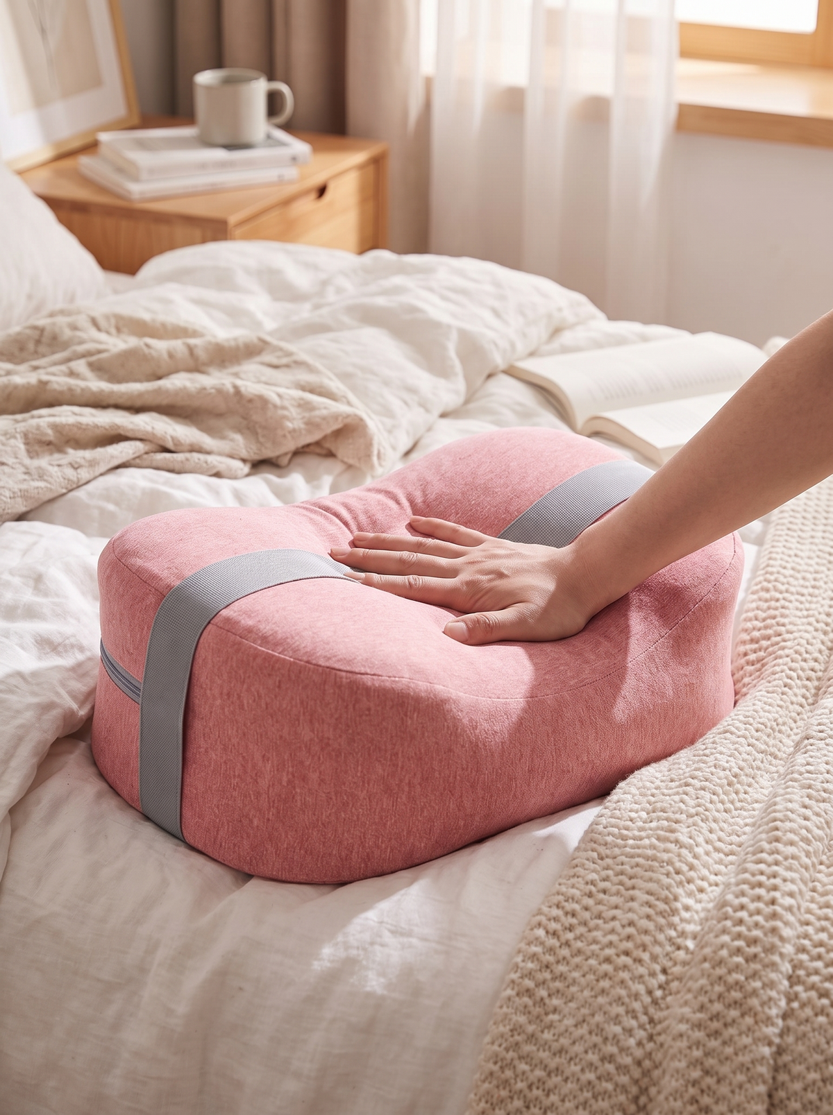Foam core of the knee pillow springing back