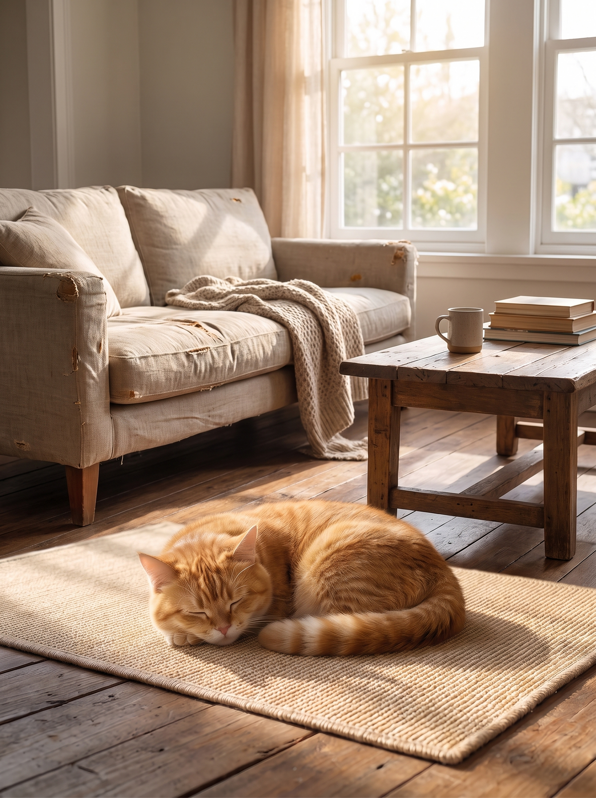 Sisal Cat Scratcher Mat lifestyle 2