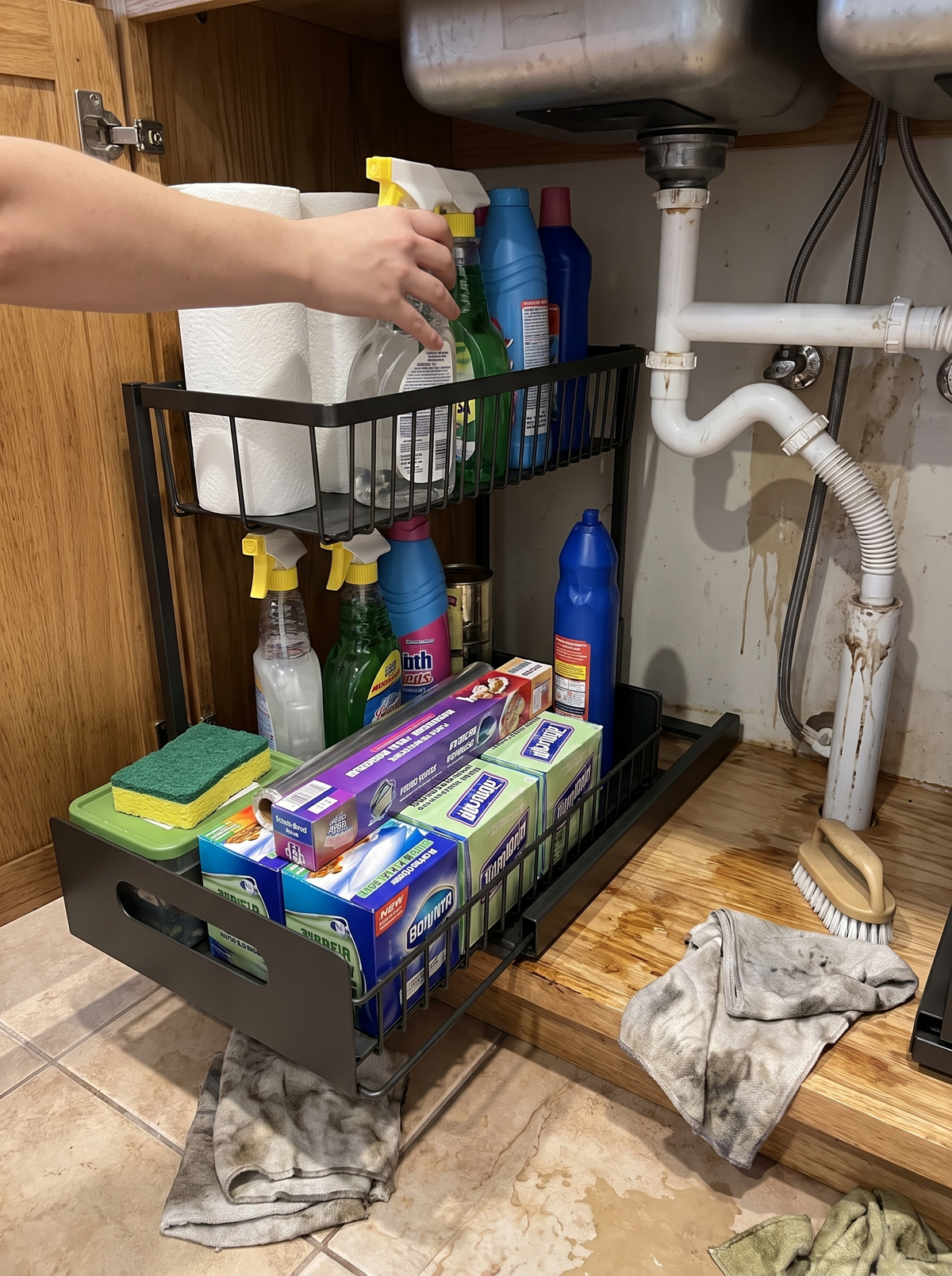 2 Tier Slide Out Under Sink Organizer lifestyle 2