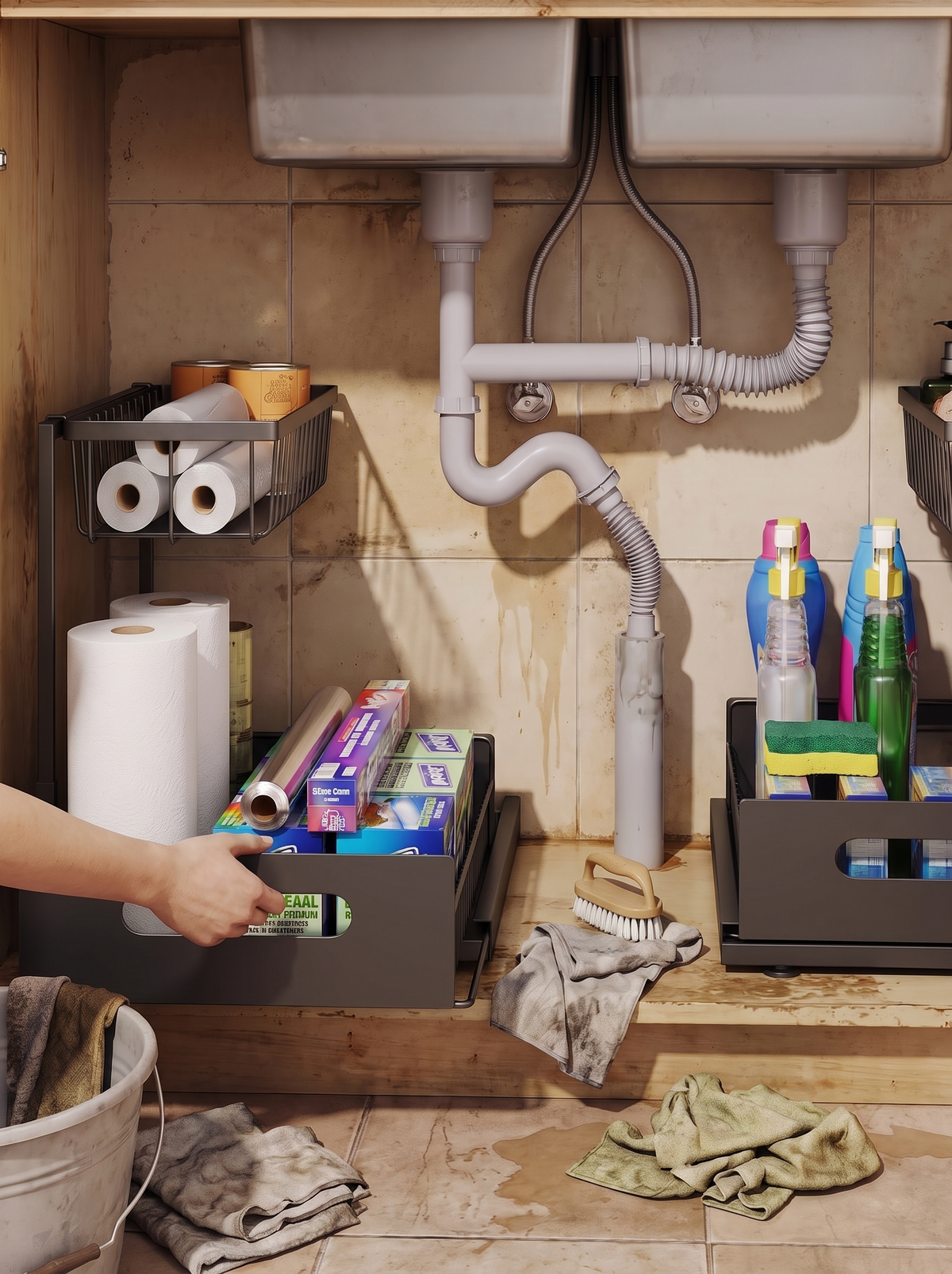 2 Tier Slide Out Under Sink Organizer lifestyle 1