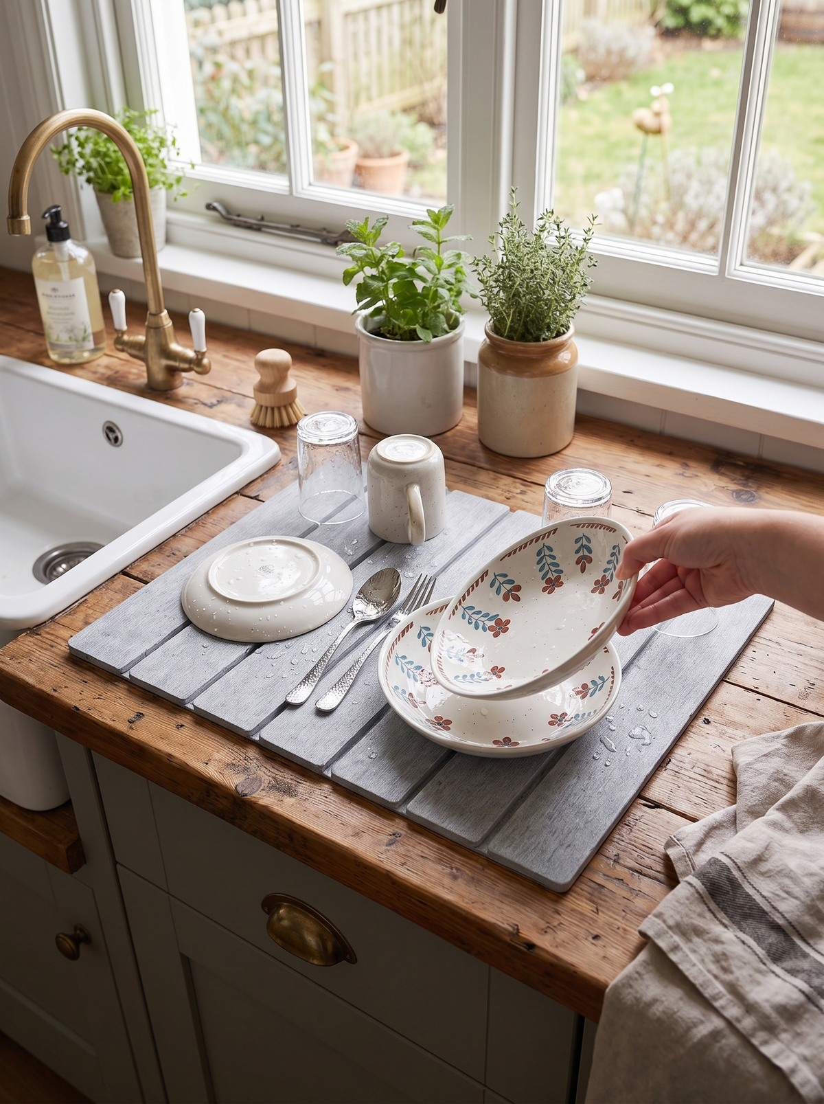 Foldable Diatomite Dish Drying Mat lifestyle 2